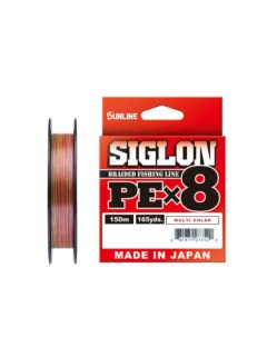Шнур Siglon PEx8 Multicolor 5C 1 5 25lb 150м 11 0 кг Sunline