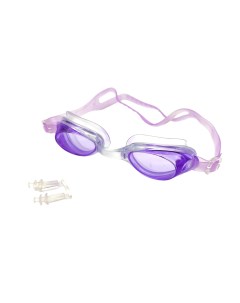 Очки для плавания в чехле с берушами фиолетовые Nobrand