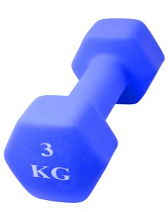 Неразборная гантель неопреновая 1x3 кг синий Urm