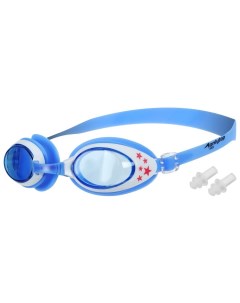 Очки для плавания ONLYTOP детские с берушами голубые с белой оправой 2200 Onlitop
