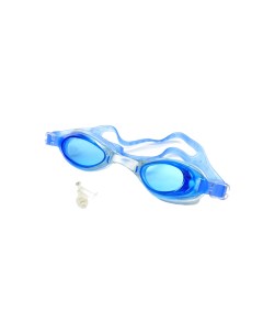 Очки для плавания в чехле с берушами синие Nobrand
