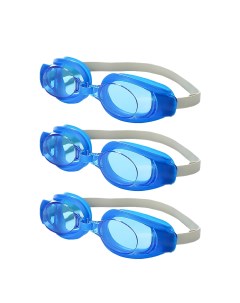 Очки для плавания детские с затычкой для ушей и зажимом для носа голубые 3 шт Nobrand