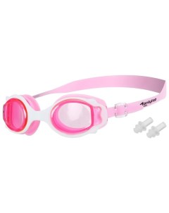 Очки для плавания ONLYTOP детские с берушами розовые с белой оправой 2500 Onlitop