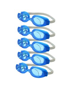 Очки для плавания детские с затычкой для ушей и зажимом для носа голубые 5 шт Nobrand