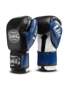 Боксерские перчатки Lite Series черный синий 16 унций Leaders