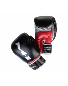 Боксерские перчатки M1 черно красно серебристые 14 унций Clinch