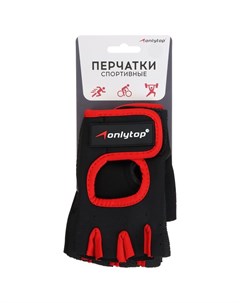 Перчатки для фитнеса ONLITOP размер S неопрен цвет черный красный Nobrand