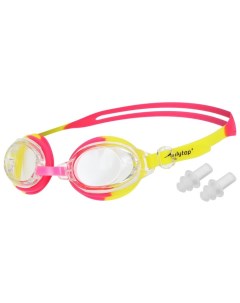 Очки для плавания ONLYTOP с берушами красно желтые BL28 Onlitop