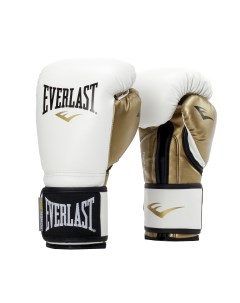 Боксерские перчатки Powerlock бело золотые 12 унций Everlast