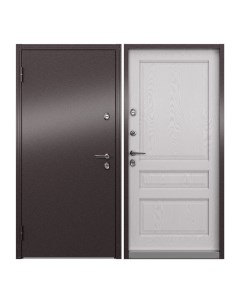 Дверь входная Torex Village для дома металлическая 880х2050 левый коричневый белый Torex стальные двери
