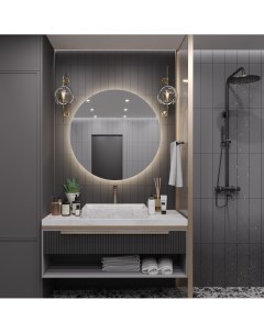 Зеркало круглое парящее Муза D50 для ванной с нейтральной LED подсветкой без кнопки Auramira