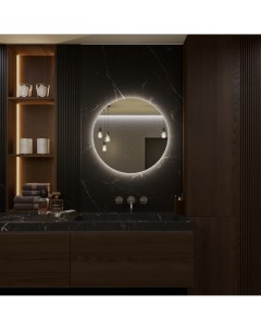 Зеркало круглое парящее Муза D60 для ванной с нейтральной LED подсветкой и взмах руки Auramira