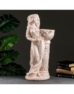 Фигура с кашпо Девушка у колонны состаренный 25х64х30см Хорошие сувениры