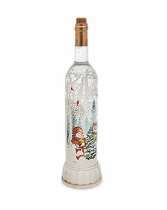 Новогодний светильник Бутылка снеговики у елочки белый теплый Подарки от михалыча