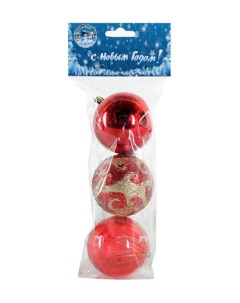Набор шаров на ель Бархат Е94215 6 см 3 шт цвет в ассортименте Snowmen