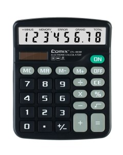 Калькулятор 8 разрядный 147х119мм черный Comix