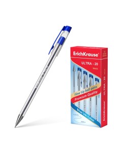 Ручка шариковая Erich Krause Ultra 20 035мм синий цвет чернил масляная основа 12шт 13875 Erich krause