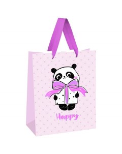 Пакет подарочный PandaGift_Pink 339776 18x23x10 см 12 штук Meshu