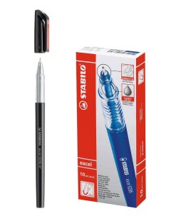 Ручка шариковая Excel 828 46NXF 0 35 мм черная 10 штук Stabilo