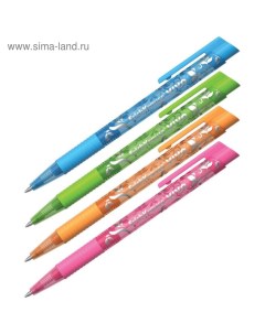 Ручка шариковая автоматическая VIVO Spring узел 0 7 мм чернила синие резиновый упор дл Erich krause