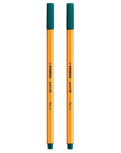 Капиллярная ручка линер для скетчинга 0 4мм Point 88 зеленовато бирюзовая 2шт Stabilo