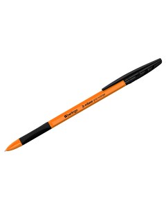 Ручка шариковая Tribase grip orange черная 0 7мм грип 50шт Berlingo