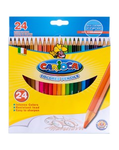 Карандаши цветные 24 цвета L 175мм D 7мм d 3мм 6гр картонная упаковка 40381 6 уп Carioca