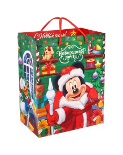 Пакет ламинат вертикальный Новогодняя почта 18 x 23 x 11 5 см Микки Маус и его друзья Disney