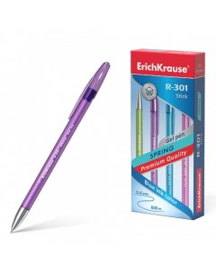 Ручка гелевая R 301 Spring Gel Stick чернила синие узел 0 5 мм длина линии Erich krause