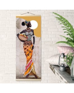 Картина по номерам 35 x 88 см Панно Африканская женщина 30 цв Molly