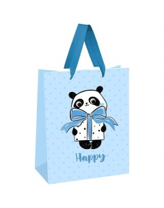 Пакет подарочный PandaGift_Blue 339794 18x23x10 см 12 штук Meshu