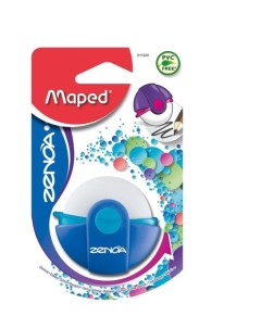 Ластик круглый с поворотным пластиковым футляром Zenoa голубой Maped