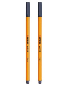 Капиллярная ручка линер для скетчинга 0 4мм Point 88 сине серая 2шт Stabilo