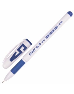 Ручка гелевая с грипом Manager GP 197 синяя корпус белый 142394 36 шт Staff