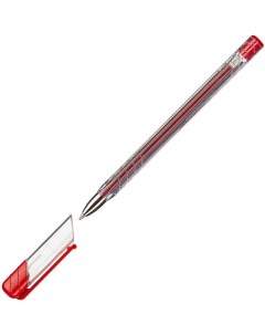 Ручка шариковая К11 07мм красный цвет чернил корпус прозрачный масляная основа 12шт Kores