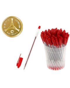 Ручка шариковая VeGa узел 0 7 мм стержень 152 мм чернила красные на масляной ос Стамм