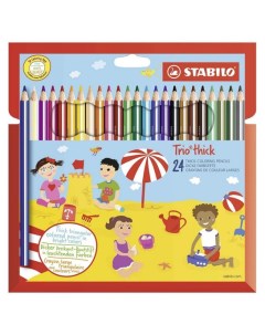 Цветные карандаши утолщенные Trio 24 цвета Stabilo