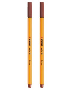 Капиллярная ручка линер для скетчинга 0 4мм Point 88 сиенна 2шт Stabilo