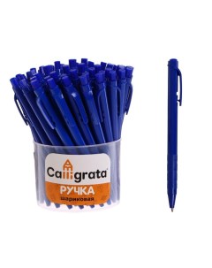 Ручка шариковая автоматическая Лого Аскет 0 5 мм стержень синий синий корпус 60 шт Calligrata