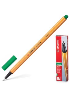 Ручка капиллярная линер Point зеленая корпус оранжевый 8836 10 шт Stabilo