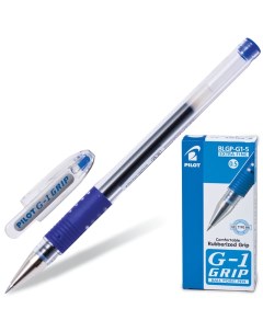 Ручка гелевая с грипом G 1 Grip синяя корпус прозрачный BLGP G1 5 12 шт Pilot