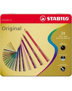 Набор цветных карандашей с тонким грифелем Original 24 цветов Stabilo