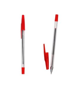 Ручка шариковая 0 5 мм стержень красный корпус прозрачный рифлёный держатель 12 шт Calligrata