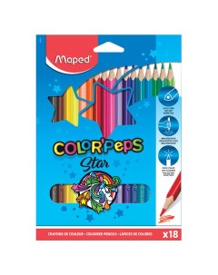 Цветные карандаши ударопрочные Color Peps Star 18 цветов 2 шт Maped