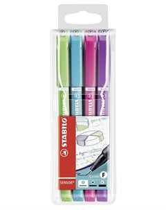 Капиллярная ручка линер для скетчинга 0 3мм Sensor 4 цвета Stabilo