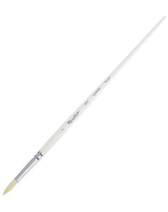 Кисть Серия 1B12W из белой синтетики 7 круглая длинная ручка Roubloff