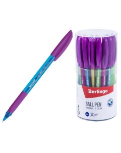 Ручка шариковая Triangle 110 Color узел 0 7 мм чернила синие грип микс 30 шт Berlingo