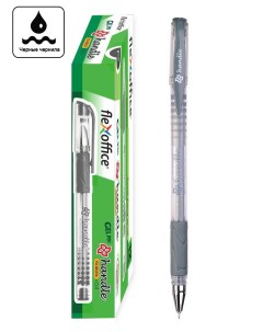 Гелевая ручка 0 4мм Handle черная 12шт Flexoffice