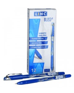 Ручка шариковая GLISS цвет синий 0 7 мм 12 шт Linc
