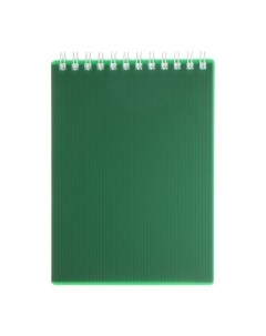 Блокнот А6 80 листов клетка на гребне VELVET зеленый пластиковая обложка микроперфорац Hatber